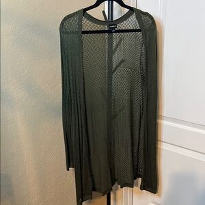 Torrid Green Cardigan Sweater Lightweight Knit